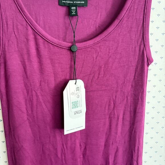Universal Standard Foundation Rib Dress 4XS 00 0 2XS NWT Purple Fuchsia Tank - Picture 4 of 5